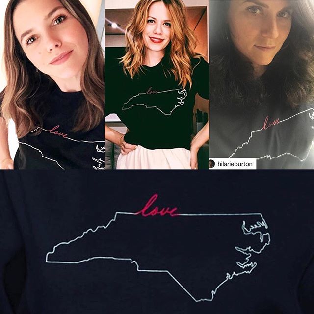 It&rsquo;s been extended! Get your To NC with Love t-shirt. Designed by Sophia, Hilarie and Danneel.  We LOVE them❤️❤️❤️ https://www.shopstands.com/products/danneel-ackles-sophia-bush-and-hilarie-burtons-love-nc-tees?variant=12503378329648