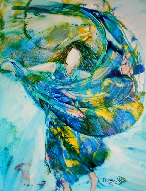 "Bringing Heaven to Earth" Commissioned Prophetic Painting for a worship dancer