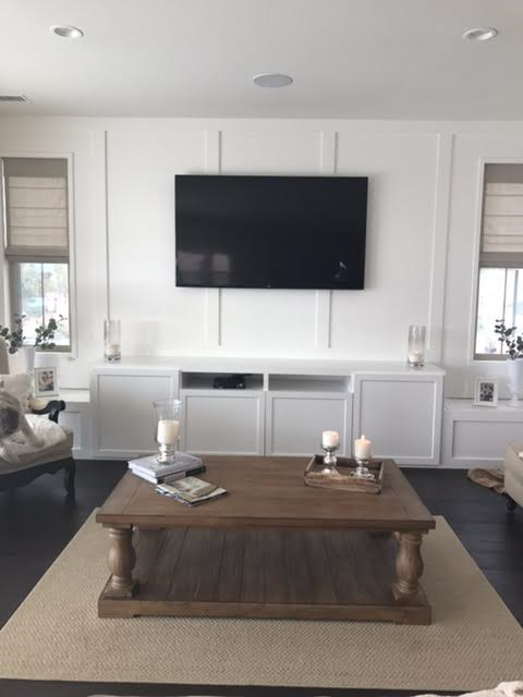 TV hang in the living room.