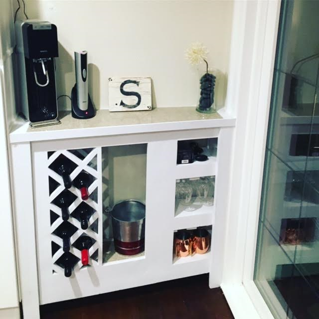 Custom built bar.