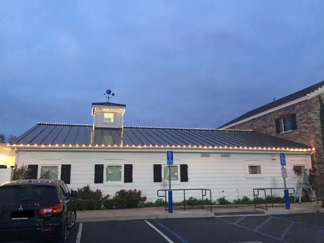 Holiday lights we put up at this school.