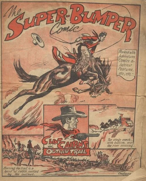 Fig. 11: Clint Cairns by Len Fullerton, in Super Bumper Comics (Valentine &amp; Sons, Dundee, 1948)