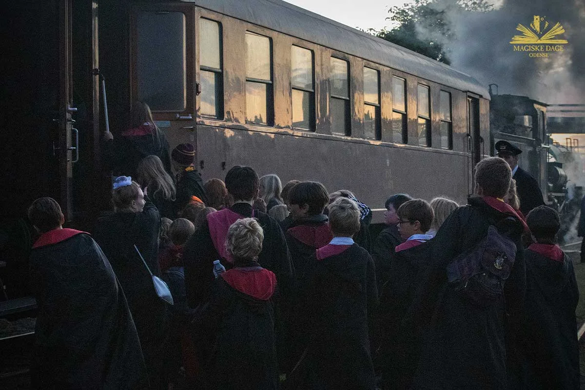 The Hogwarts Express at Magical Days in Odense, Denmark, 2019. The one week long festival started as a Harry Potter reading event at the Odense Libraries in 2016.