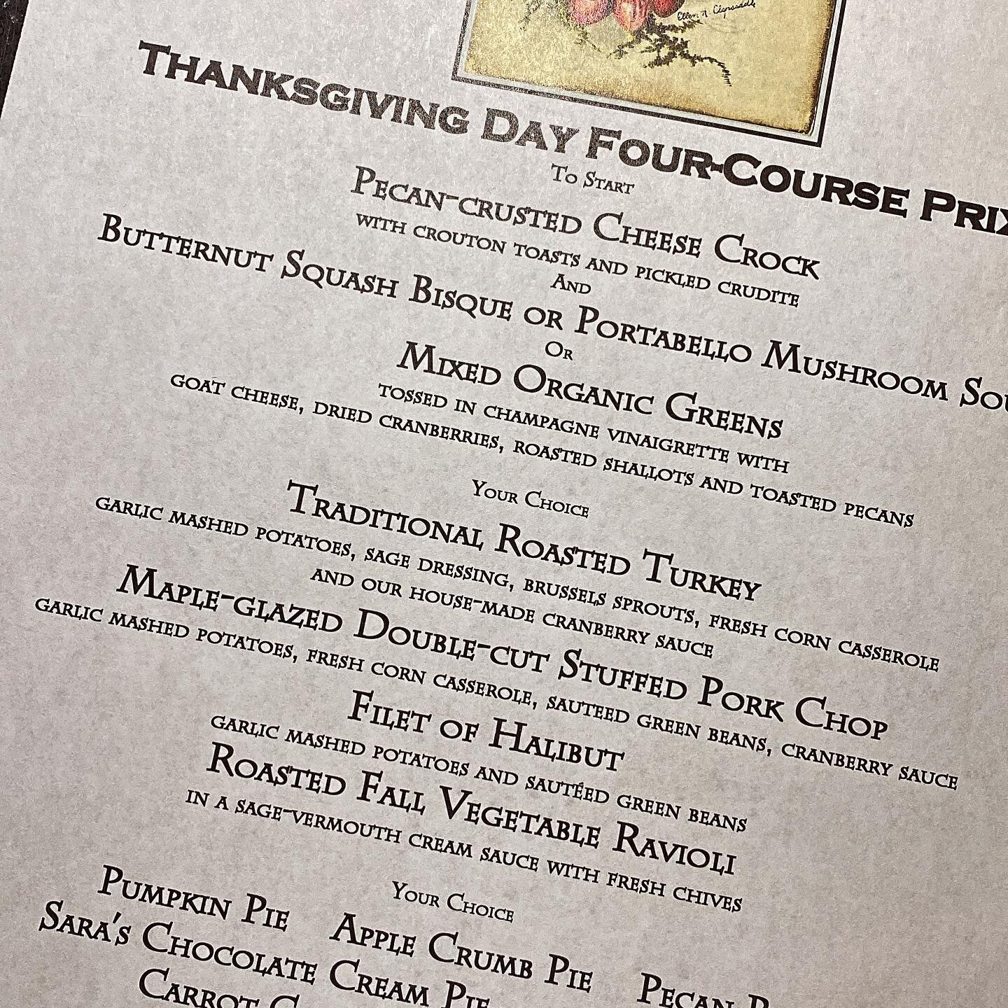 Thanksgiving 2023 Reservations for our annual Thanksgiving Prix-Fixe 212-633-1133
Four courses including our Traditional Roasted Turkey, Maple glazed Double-Cut Stuffed Pork Chop, Halibut Filet and Roasted Fall Vegetable Ravioli. $74 Adults/ $37 Kids