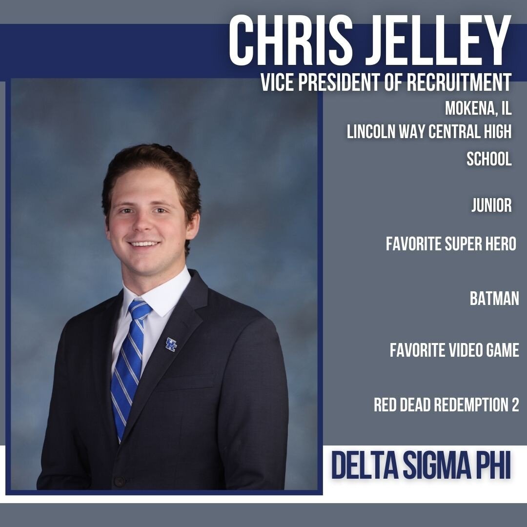 Meet Chris Jelley, the IFC VP of recruitment!

Chris is a junior from Mokena, IL and a brother of Delta Sigma Phi. When asked why he wanted to be involved with the IFC community, Chris said:

&quot;after I served as the recruitment chair for my chapt