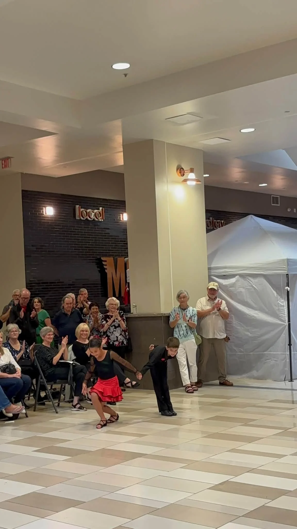 Dance Fire dancers participating in the National Ballroom Dance Week event at Crossgates Mall