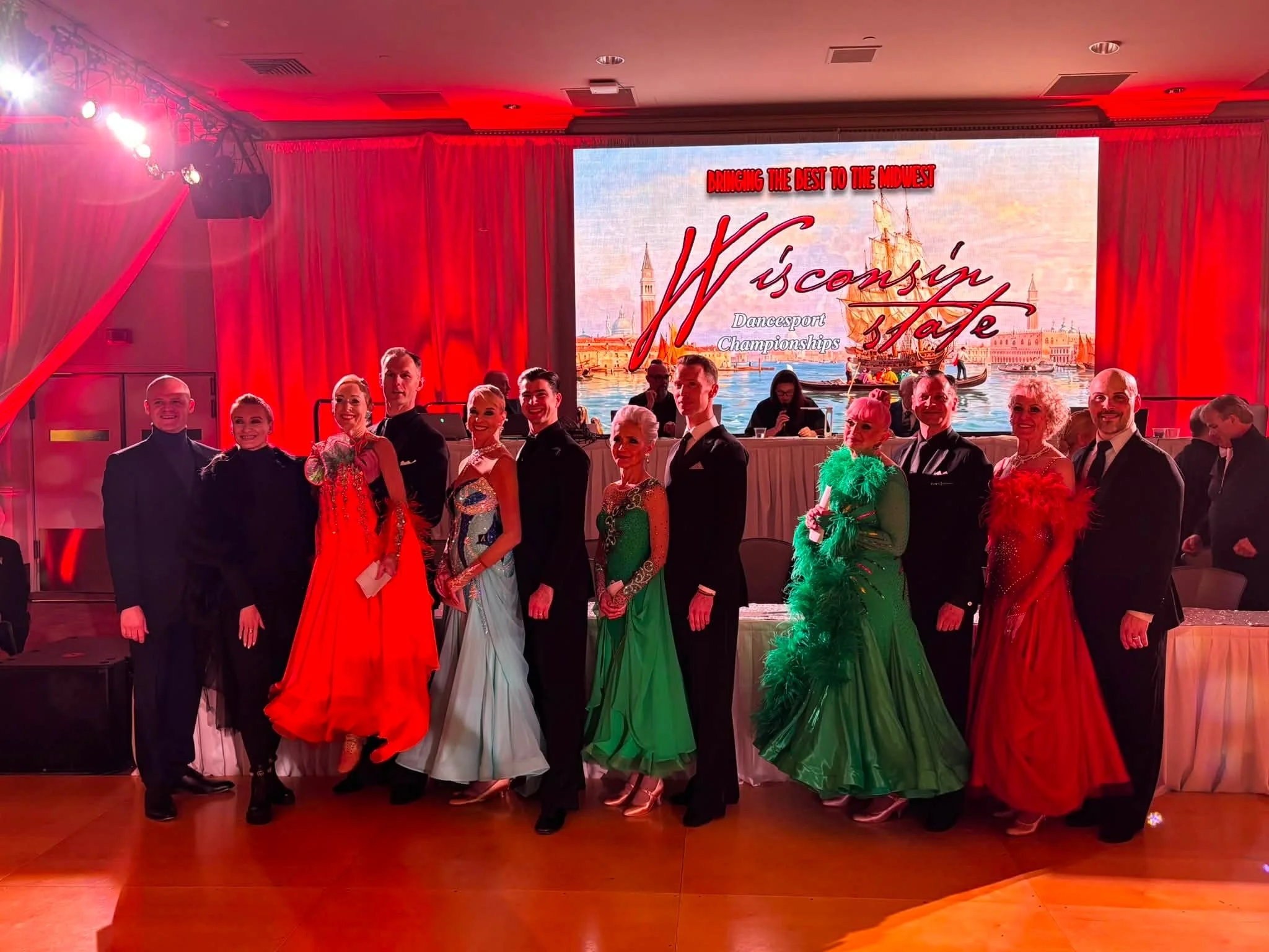 Ballroom competitors gather at the Wisconsin State DanceSport awards presentation