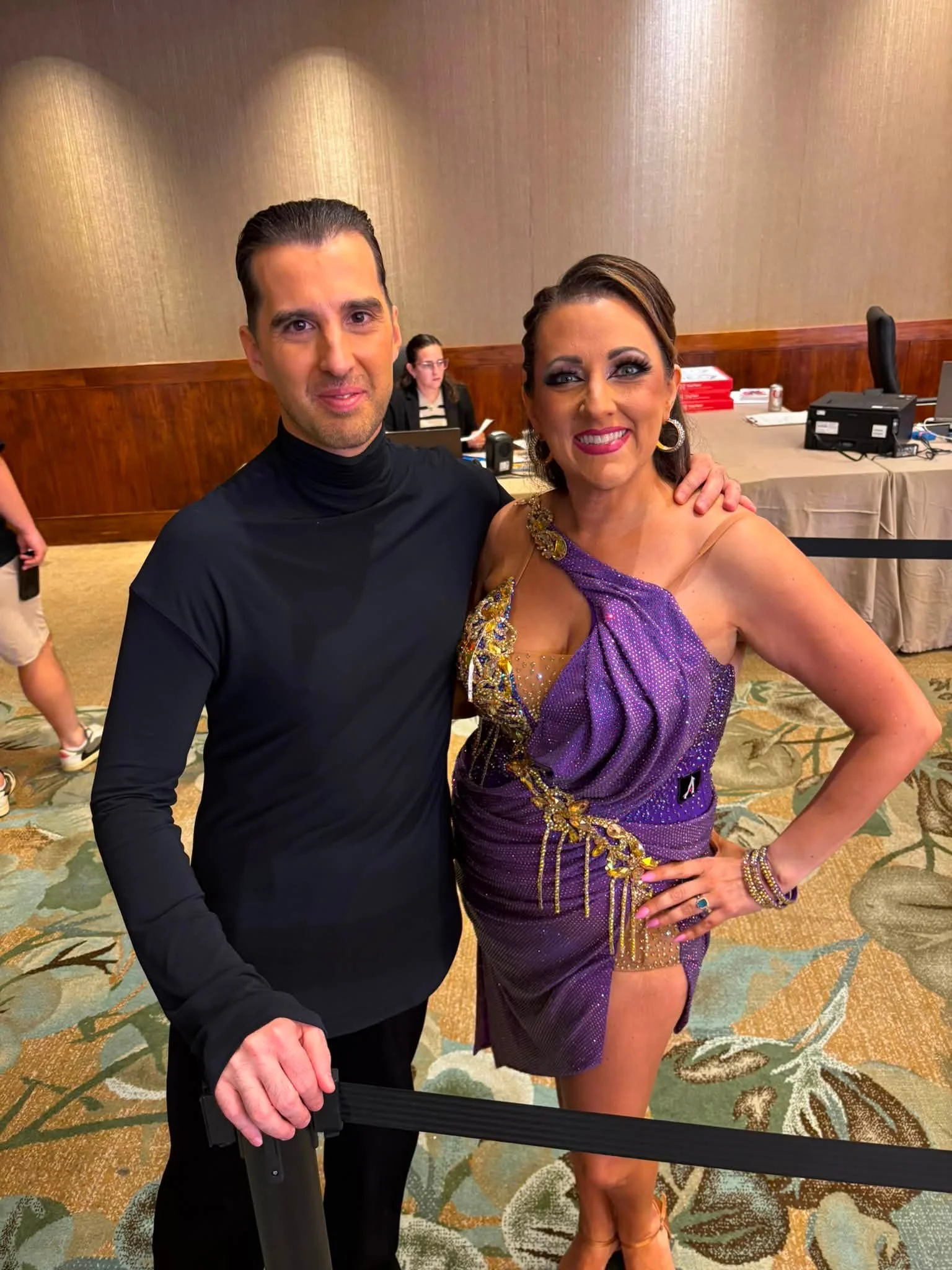 Jennifer with her dance partner at DBDC Boston in July 2026