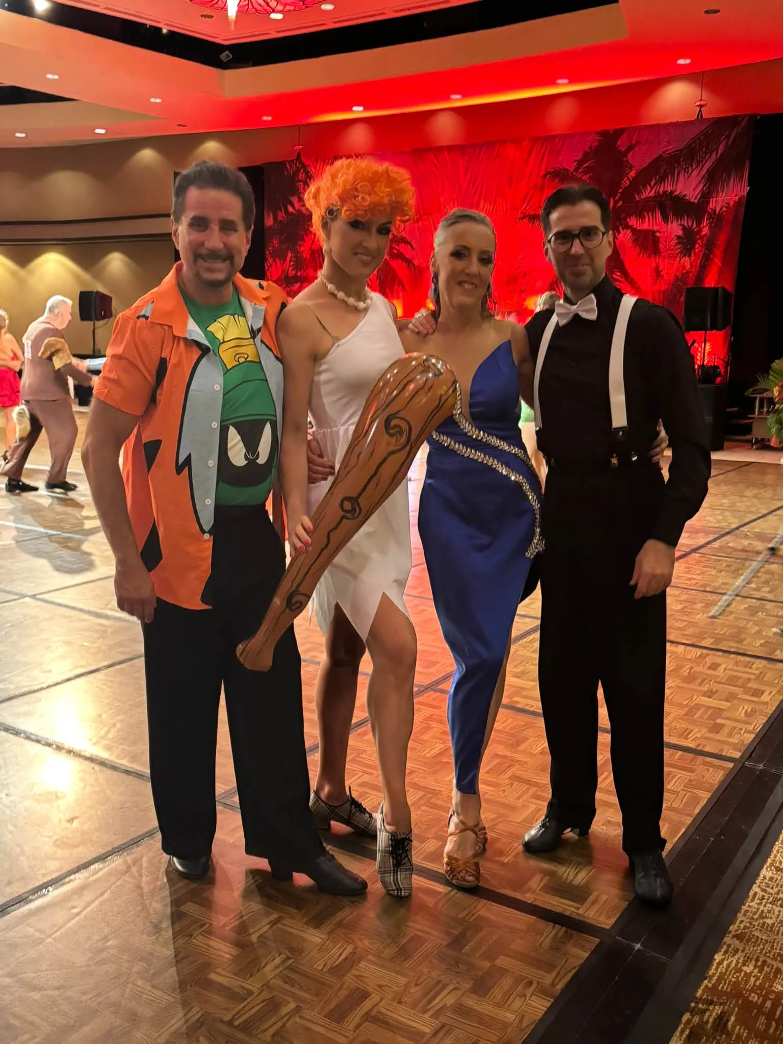 Dance Fire participants pose together during the competition’s social evening