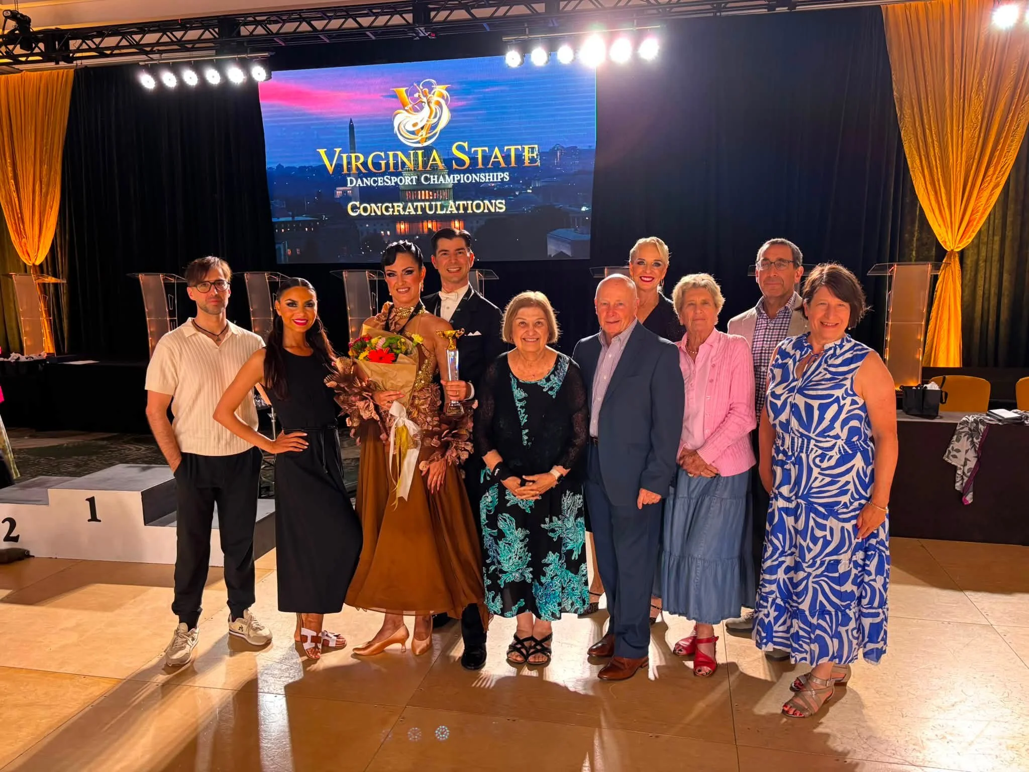 Dance Fire participants gather for a team portrait at Virginia DanceSport