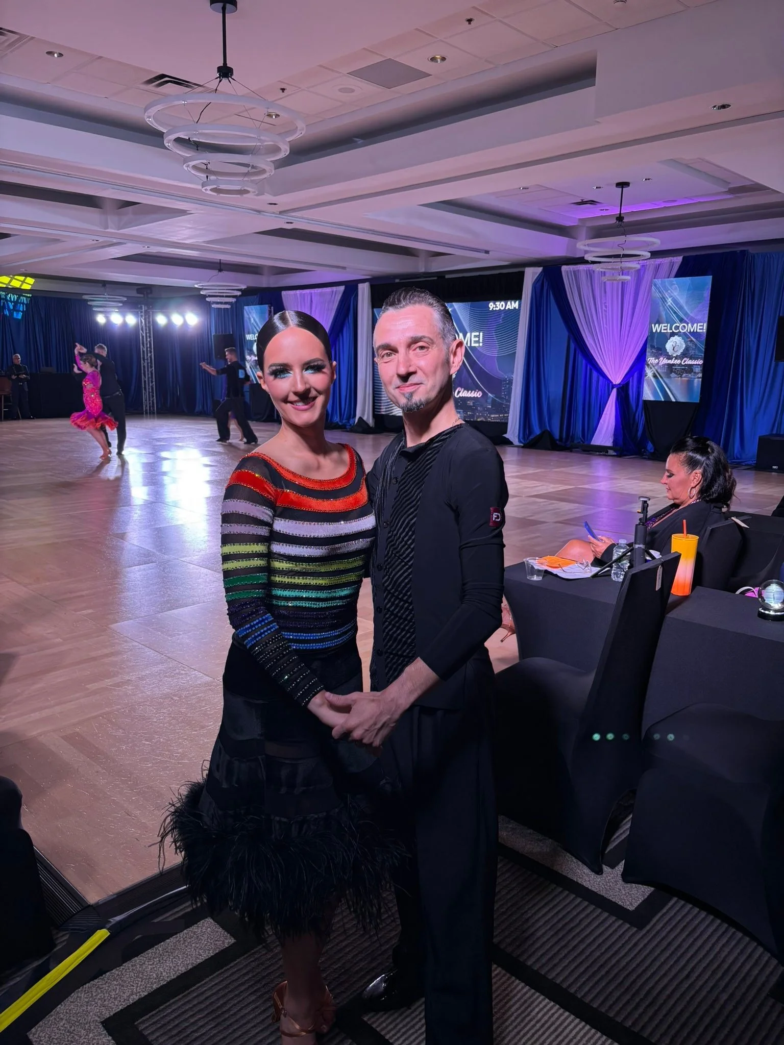 Young competitors pose together between their Yankee Classic dances
