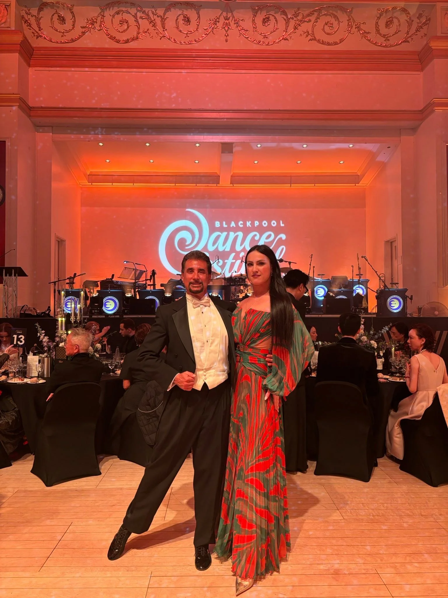 Dance Fire participants pose in formal attire during the Blackpool gala