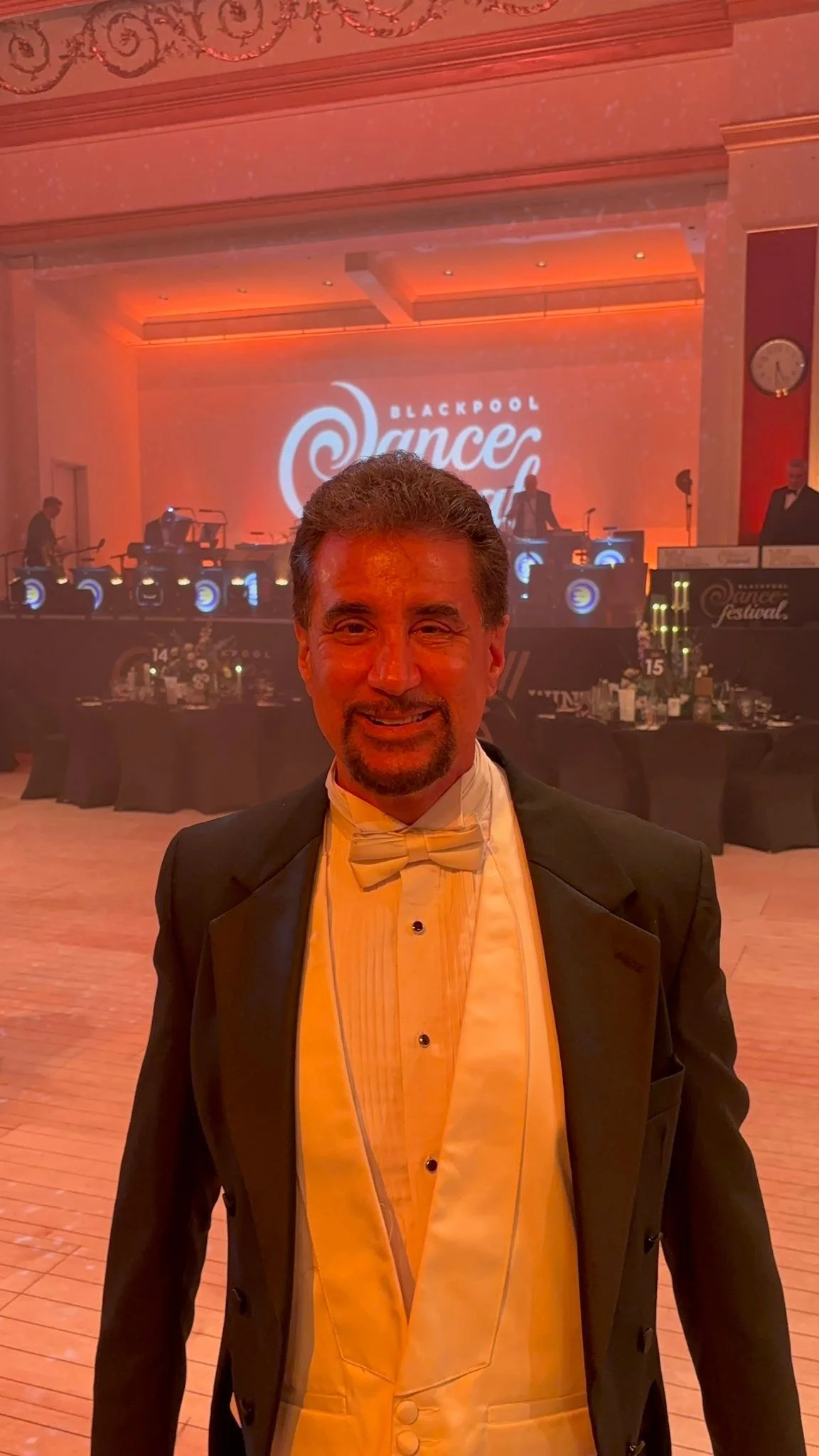 A Dance Fire traveler shares a formal portrait at the Blackpool gala