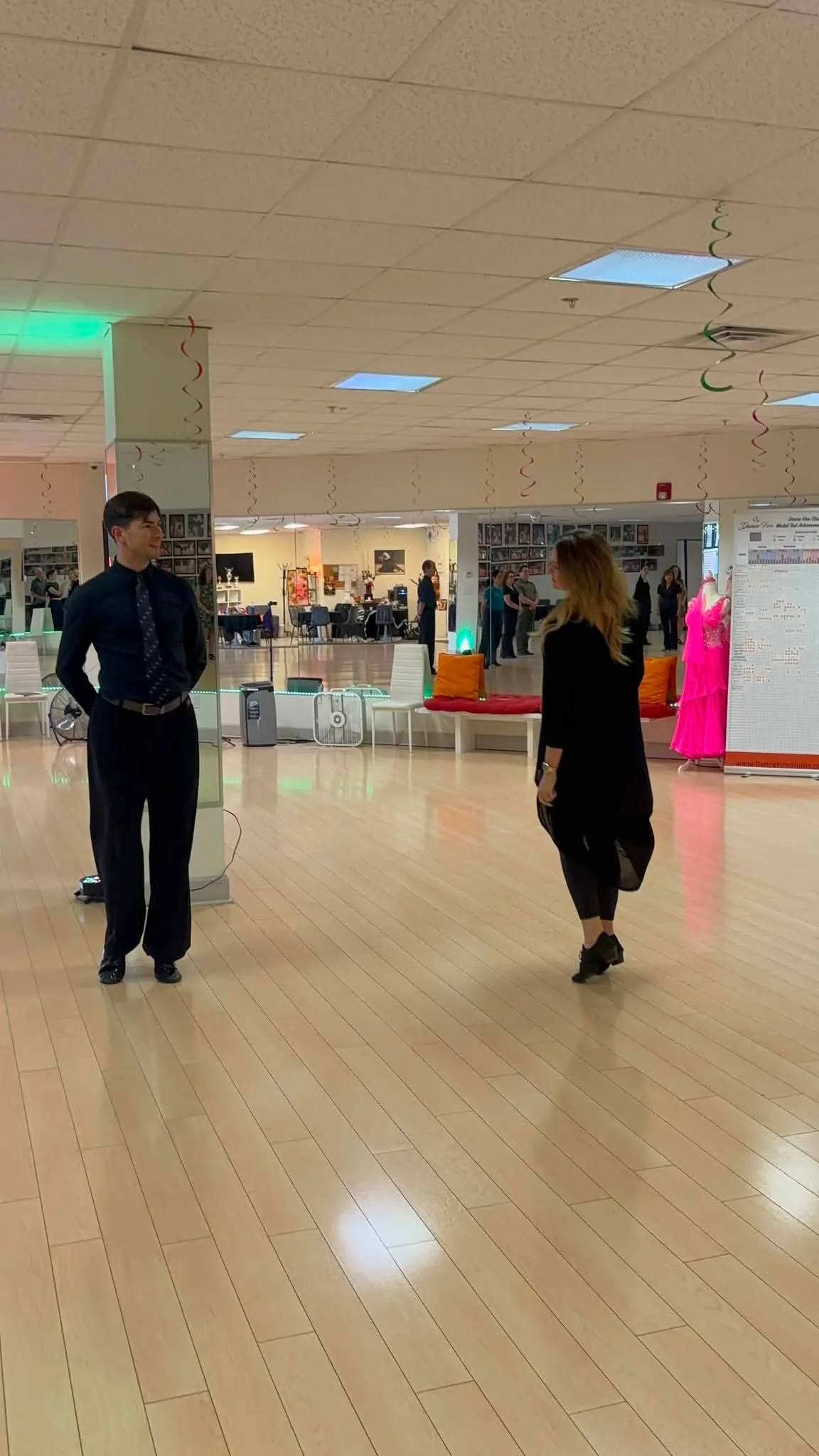 Dancers practice across the studio during Alexandra Perzhu’s visit