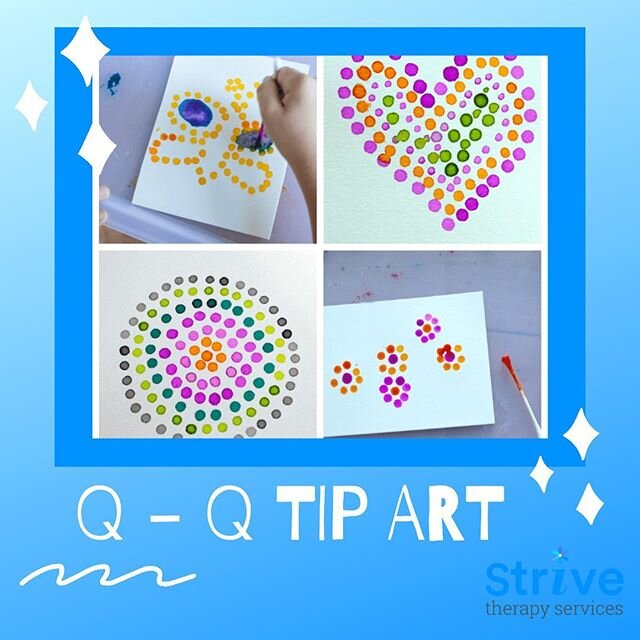 🎨 Who knew that Q-tips were multifunctional? Today we are going to use q-tips as our paint brush to &ldquo;paint&rdquo; using dots to make a picture.  You can use a template or free paint! Q-tip art is a great way to work on pre-printing shapes or l