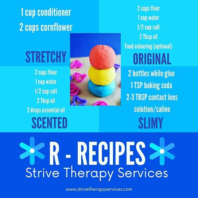 R is for Recipes! Did you know that following a recipe's instructions works on motor planning and executive function? Bonus if it&rsquo;s a recipe that requires mixing (bilateral hand skills) or kneading a dough (hand strength). Executing a recipe fr