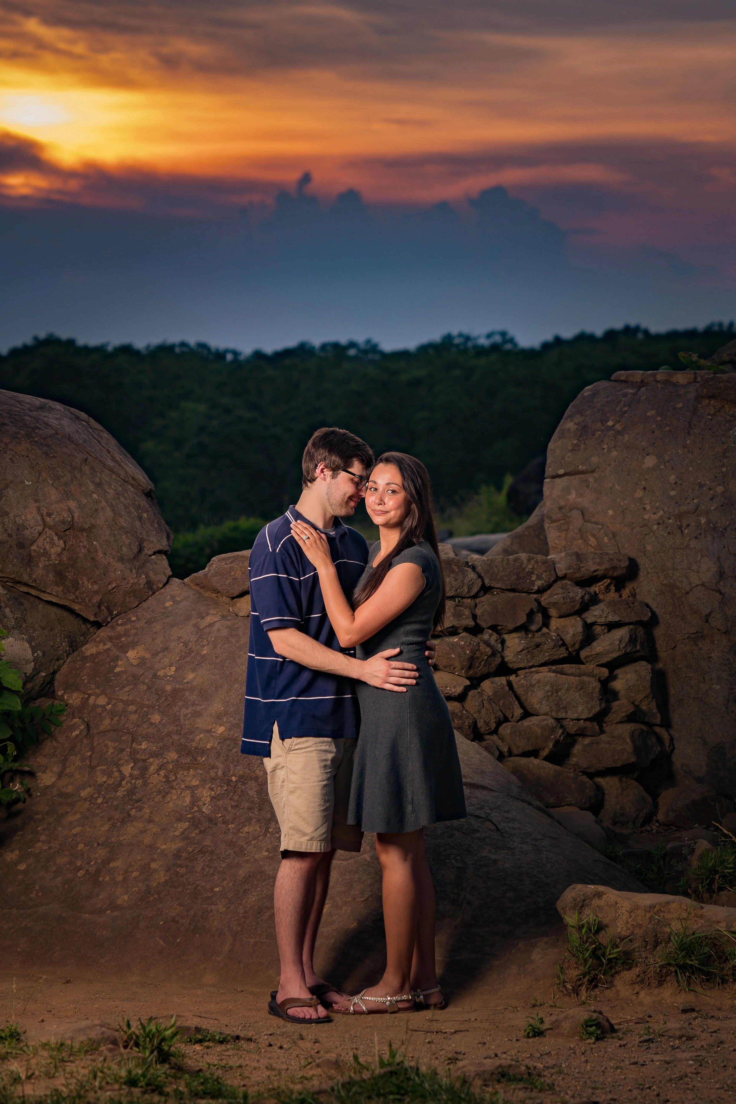 sunset engagement photo