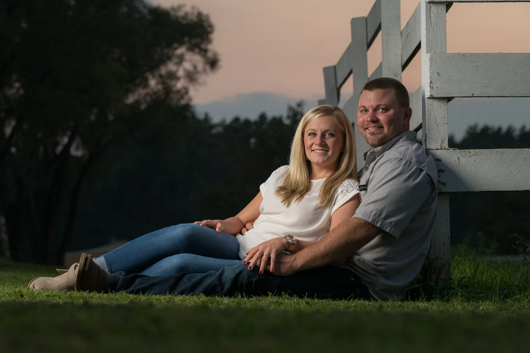 sunset engagement photo