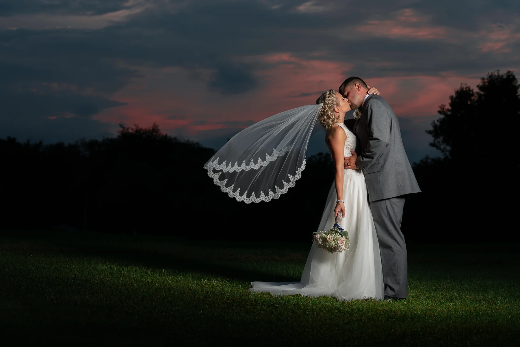 Our favorite sunset Wedding photo of 2018. The wedding was held at the Groom’s family home in LIttlestown, PA