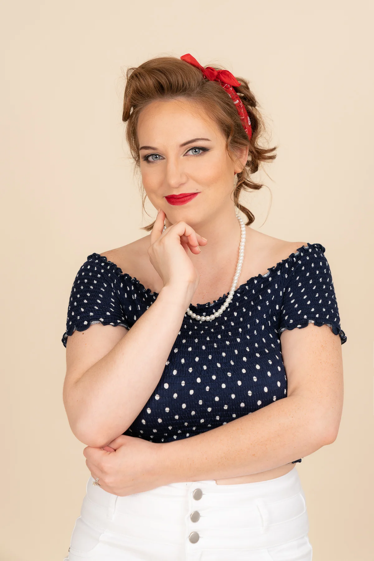 Pin-up themed Portrait Session of one of our Brides that she did as a surprise gift for her husband-to-be!