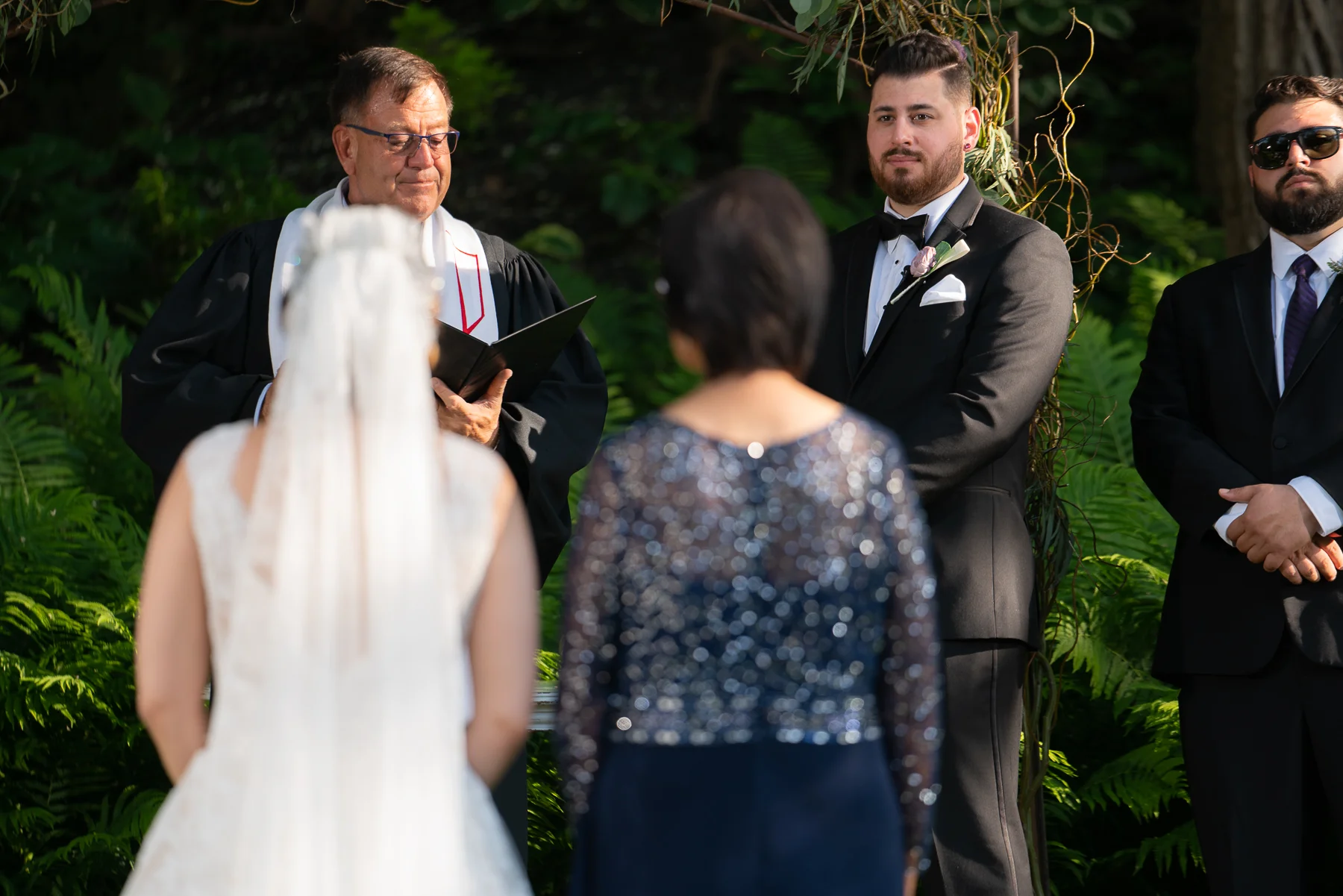 Groom seeing his stunning Bride for the first time while walking down the aisle