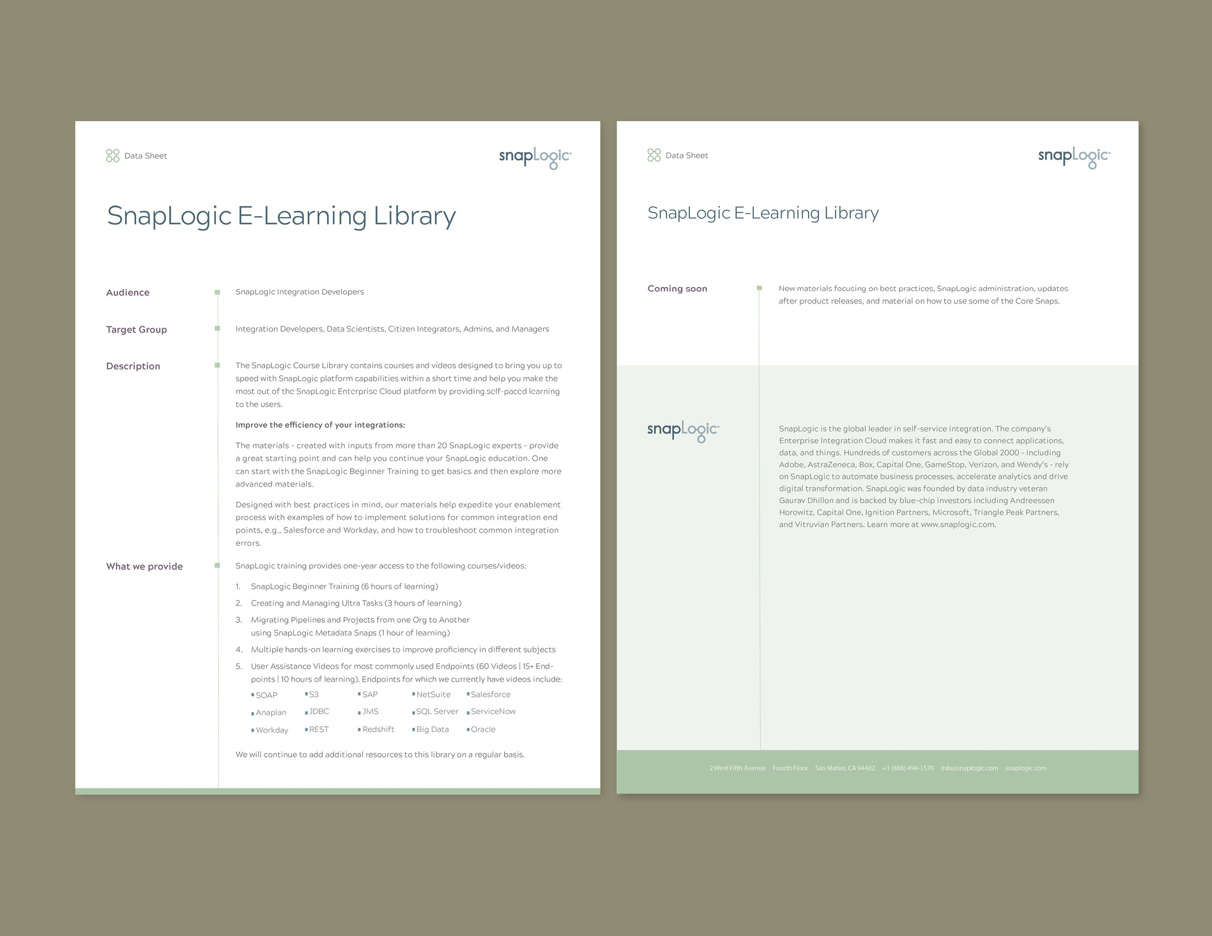  Designed a template for the data sheets within the brand guidelines. 