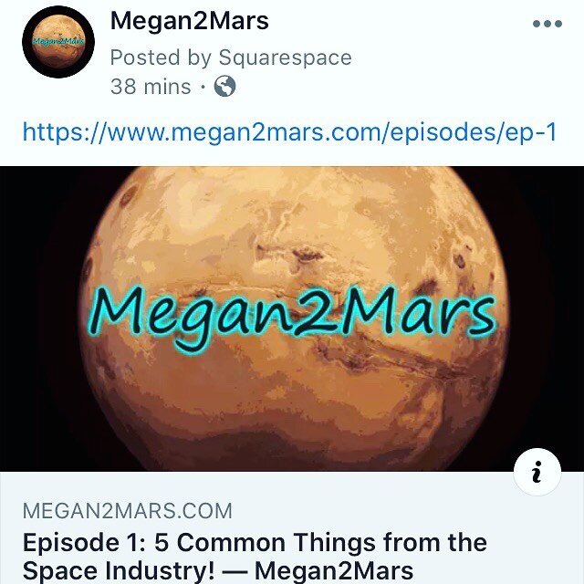 My first podcast is up! Megan2Mars is now live. Episode 1 is cohosted by my friend @adastraaimee! If you like don&rsquo;t forget to follow @megan2mars !
