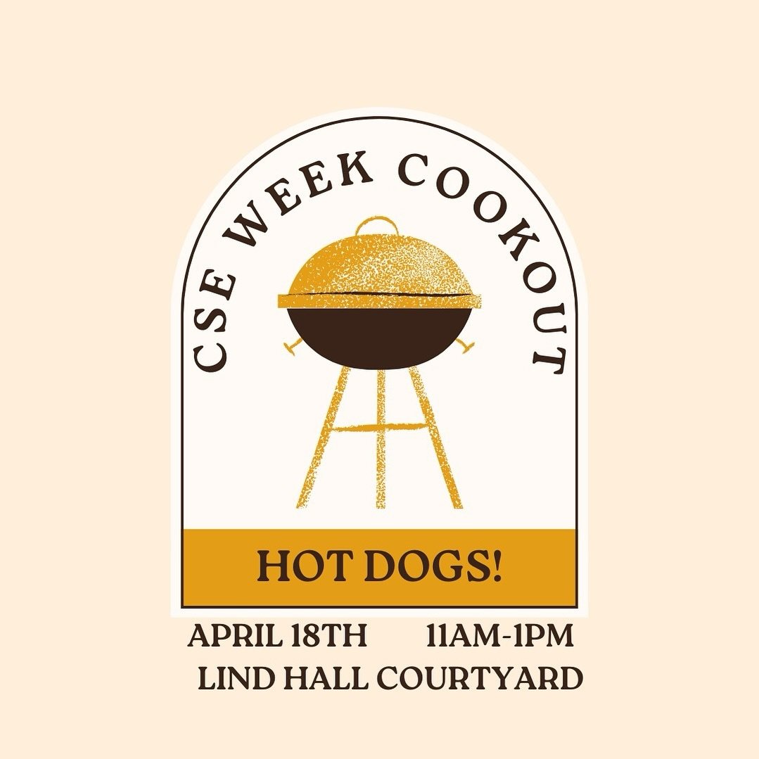 Join Rocket Team and SWE for our CSE Week Cookout with Optum! We will be serving hot dogs and veggie dogs! Food is free :). For any poor weather conditions, check this page or @cseweek for updates. Hope to see you there!