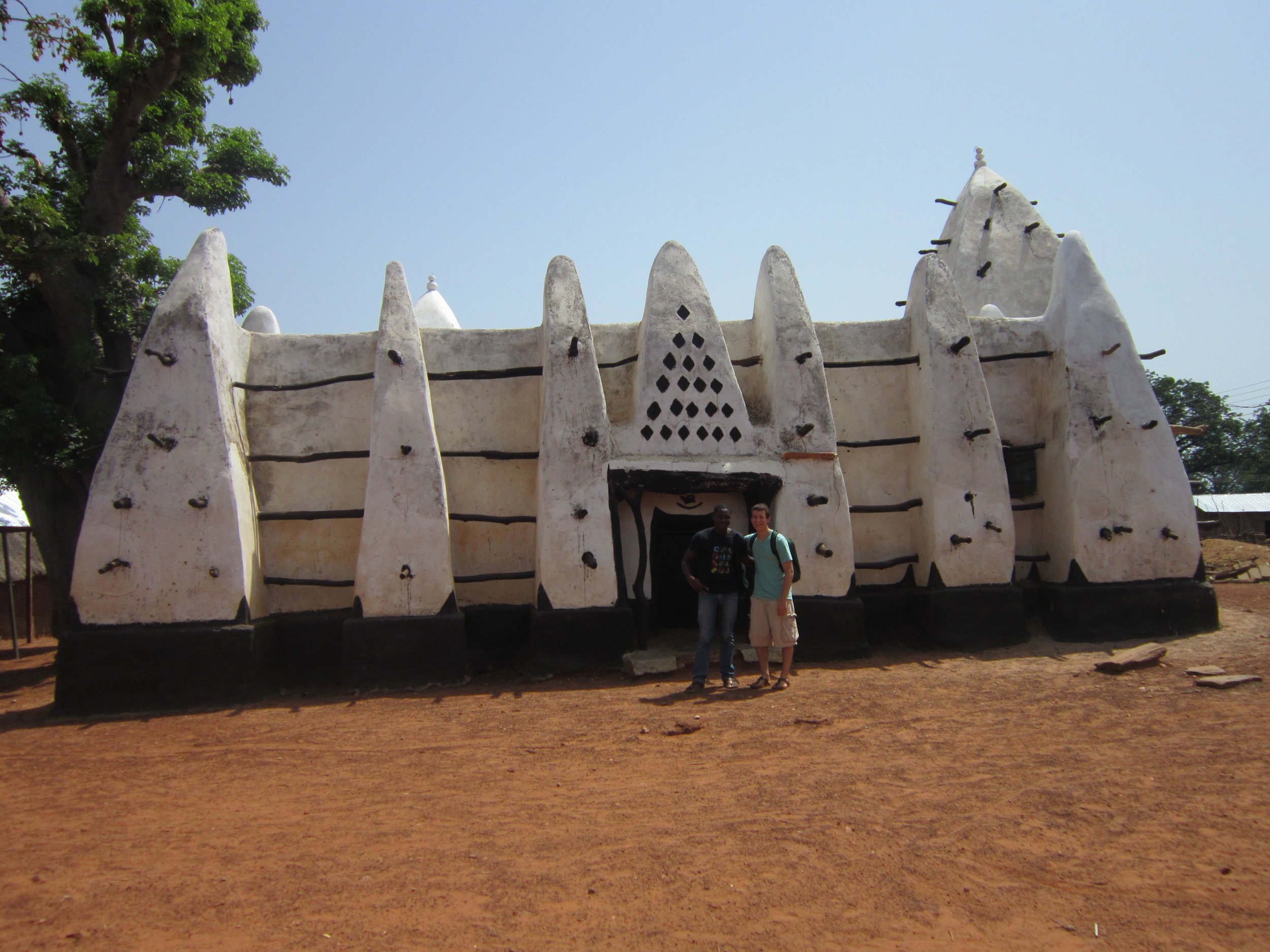 Larabanga Mosque, built in the Sudanese architectural style in 1421. Larabanga Mosque is the oldest mosque in Ghana.