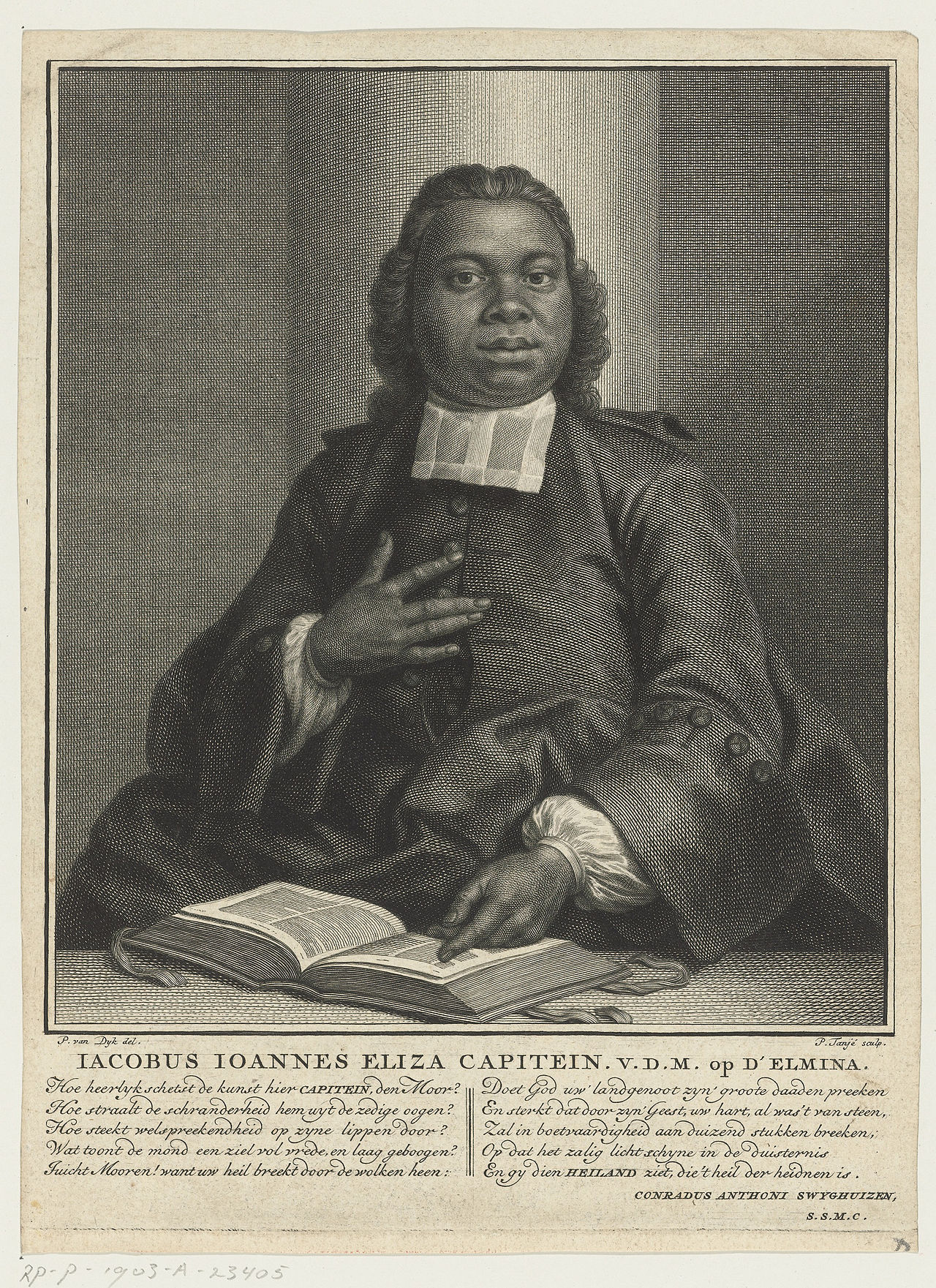 Jacobus Capitein pictured in 1742, at the age of 25