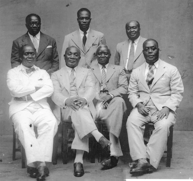 February 20, 1948: JB Danquah and Kwame Nkrumah address Gold Coast WWII, ex-servicemen at Palladium Cinema, Accra.