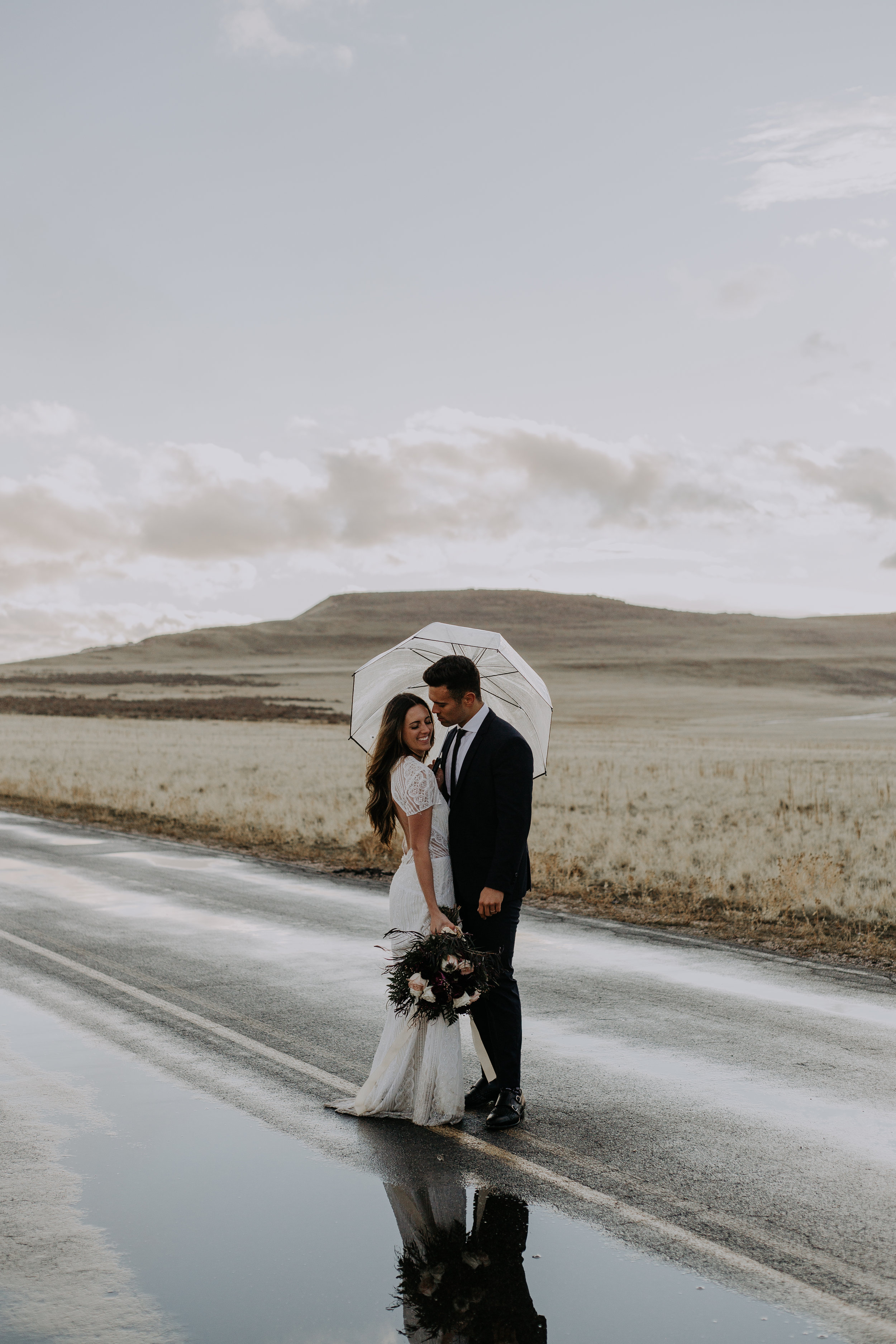 Adventurous Bridal Session at Antelope Island | Utah Elopement Photographer