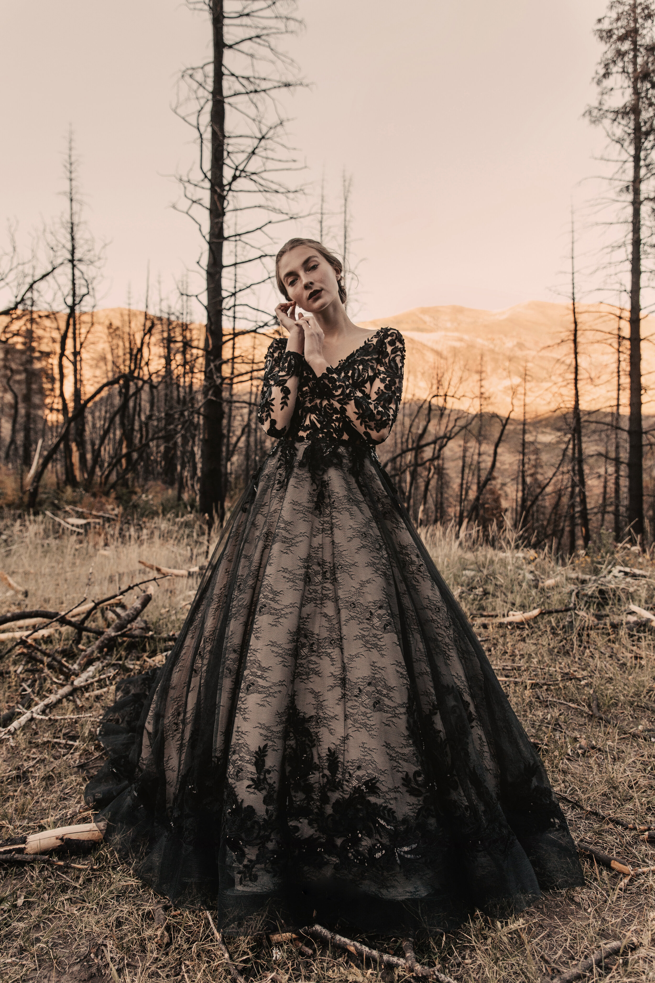 Autumn Bridal Editorial - Black Wedding Dress | Southern California Wedding Photographer