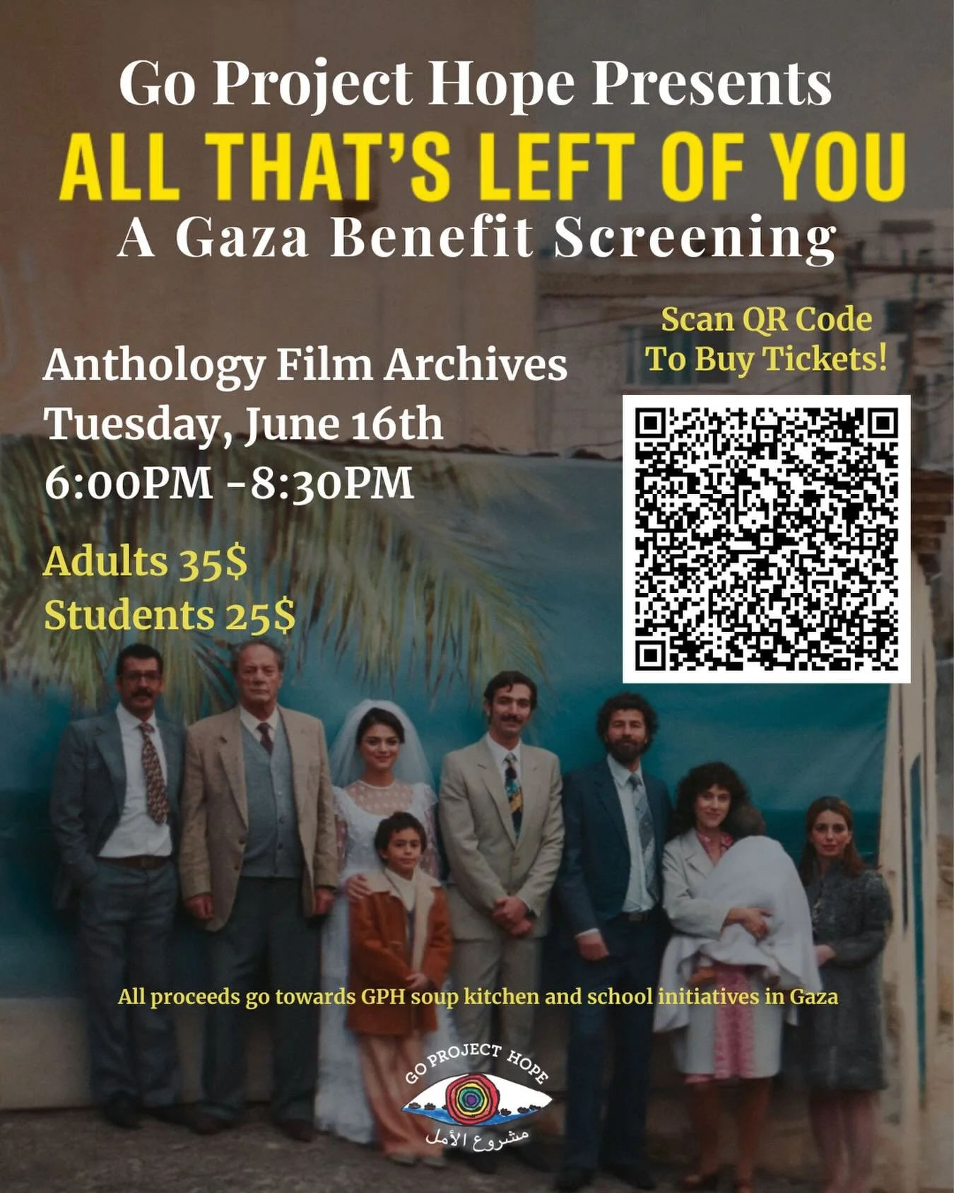 Join us Tuesday, June 16th for a Gaza benefit film screening of All That&rsquo;s Left Of You at Anthology Film Archives. All That&rsquo;s Left Of You, is a critically acclaimed and beautifully made film that documents life, love and displacement unde