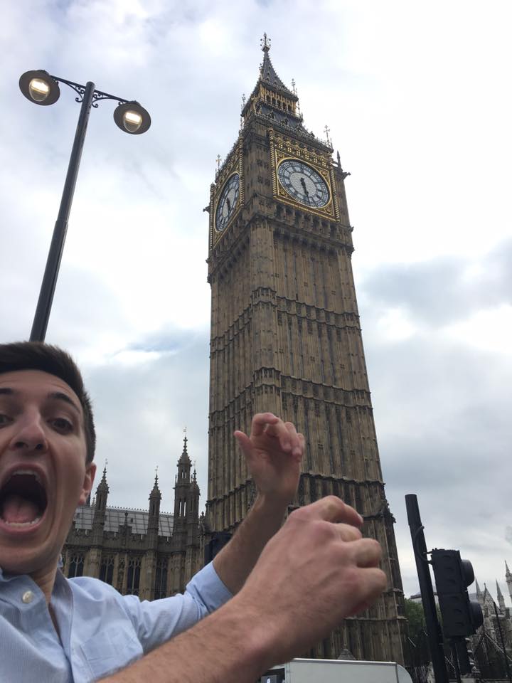 (yes, that my brother is that excited to see London tower)