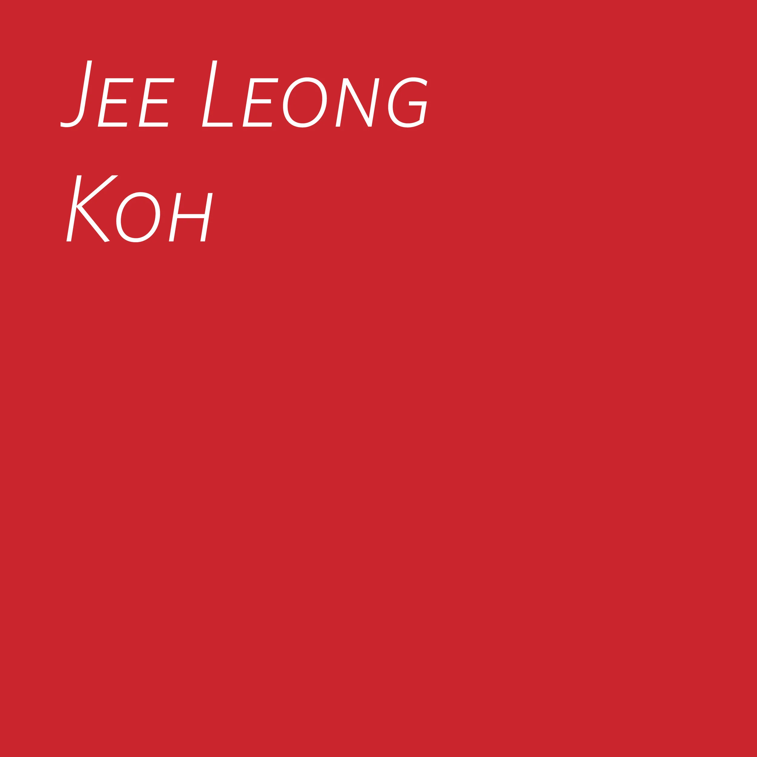 Poemas, Jee Leong Koh