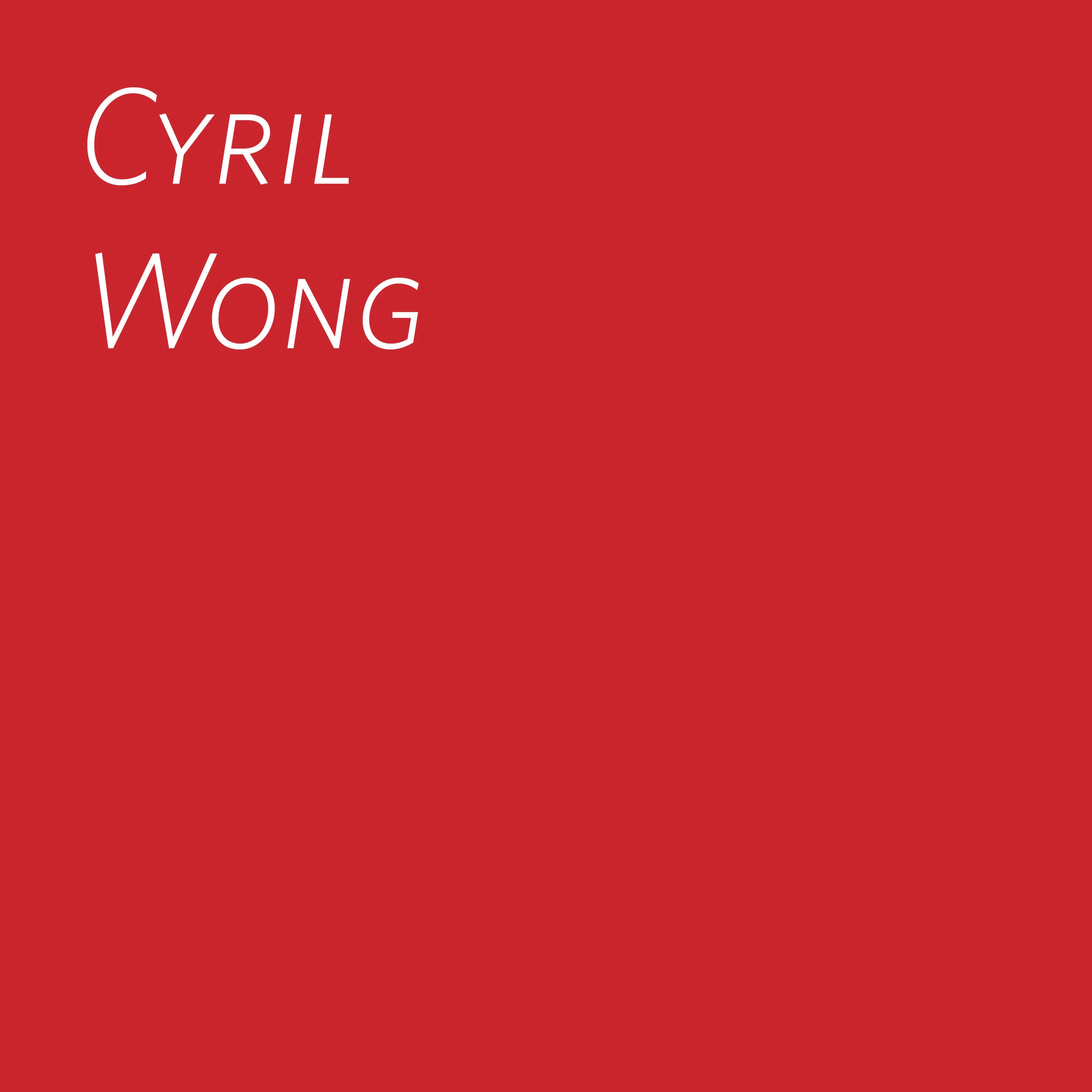 Poems, Cyril Wong