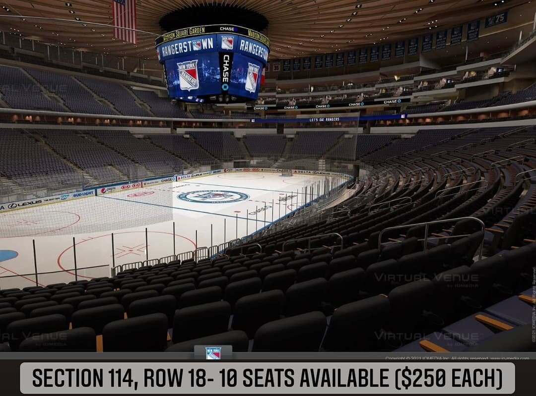 NY Rangers Home Opener 🏒
10-14-21
Swipe for sections and prices
Text Danny at 732-575-6658 to purchase