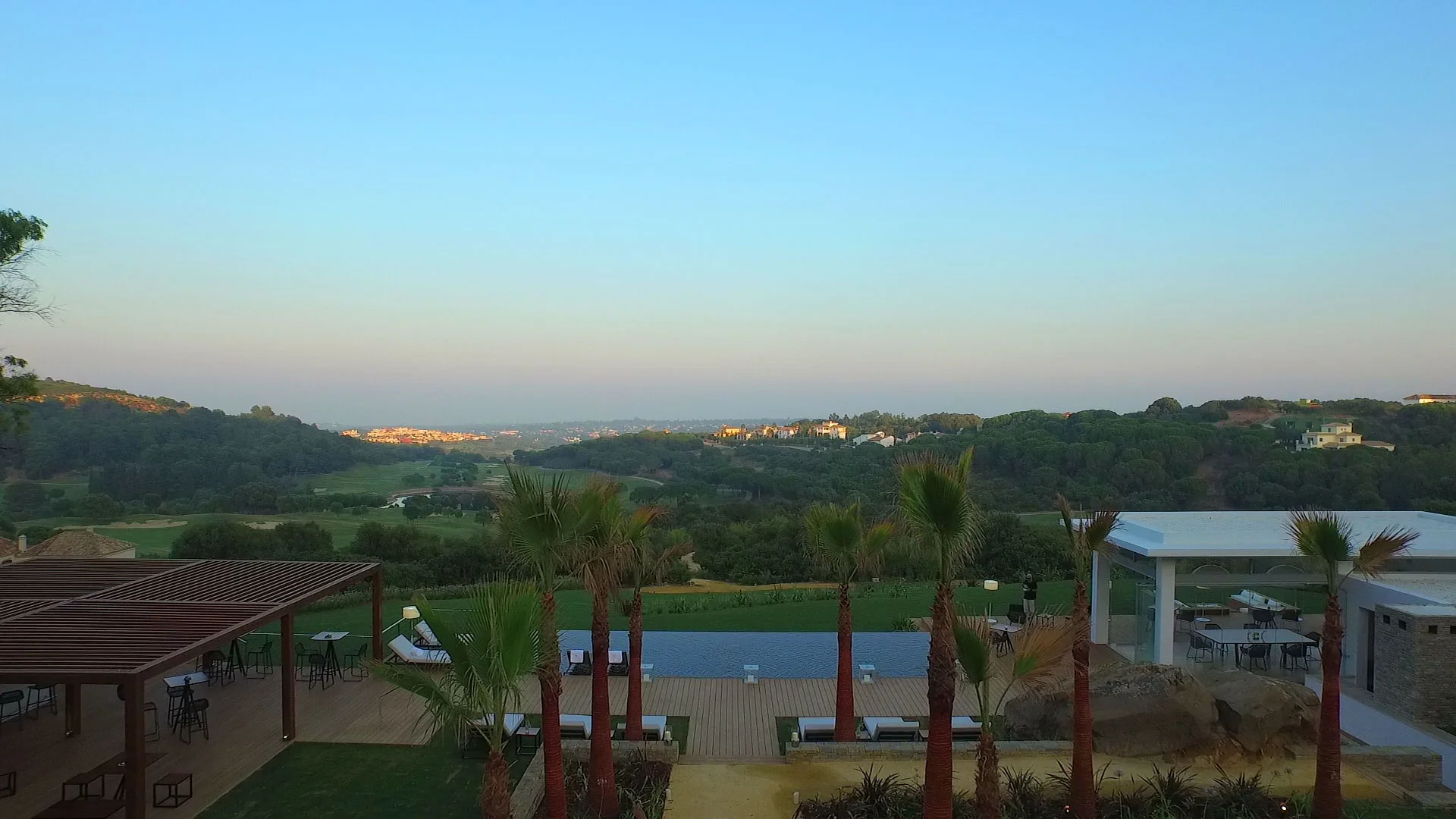 Evening turns the harsh daytime light into pastel hues across the picturesque landscape setting.