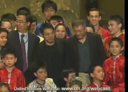 Jet Li, Ang Li, Chinese Ambassador to the UN and Lucas Geller (Top Right)