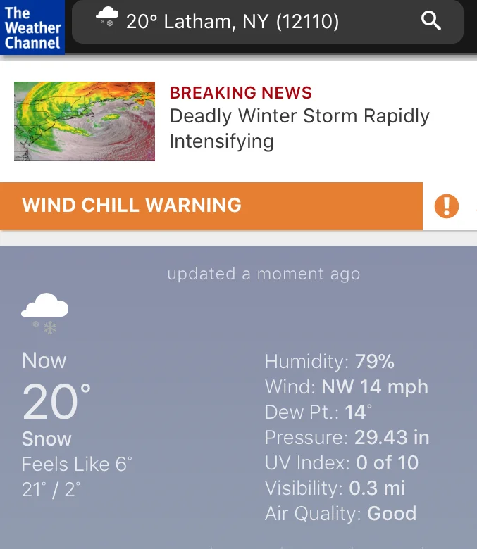 Classes Cancelled Thursday 1/4