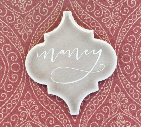 Arabesque tile place card