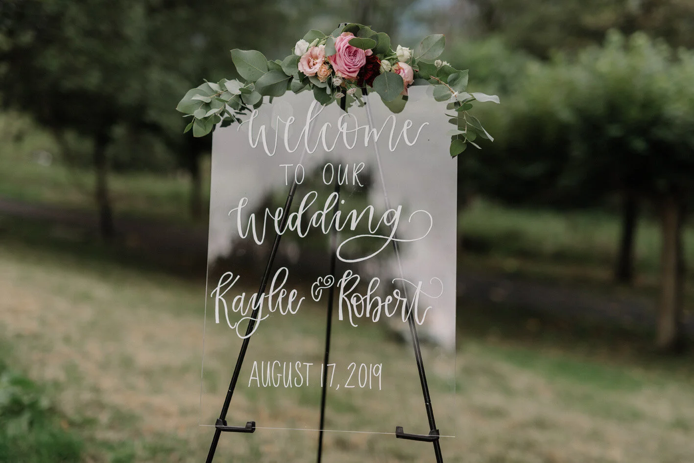 Wedding Mirror Sign + Easel