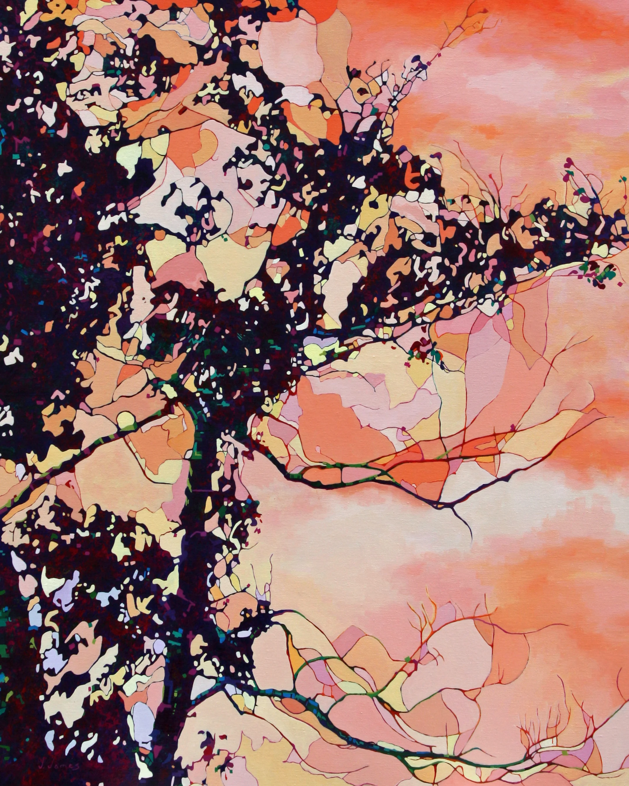 Feelin' Peachy, 30" x 24 Oil on Canvas