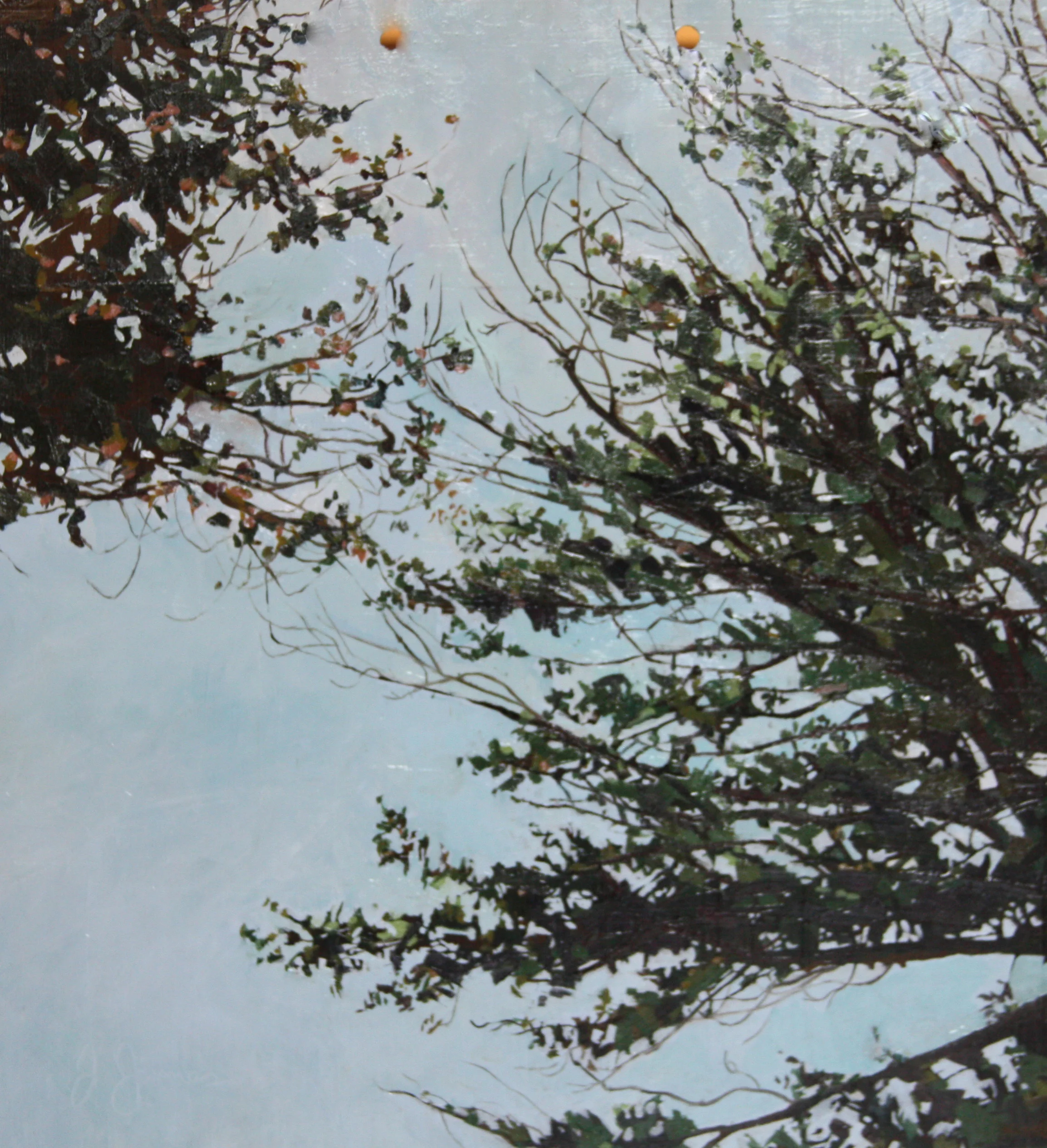 Reaching Out, 11" x 10" Oil on Printing Plate