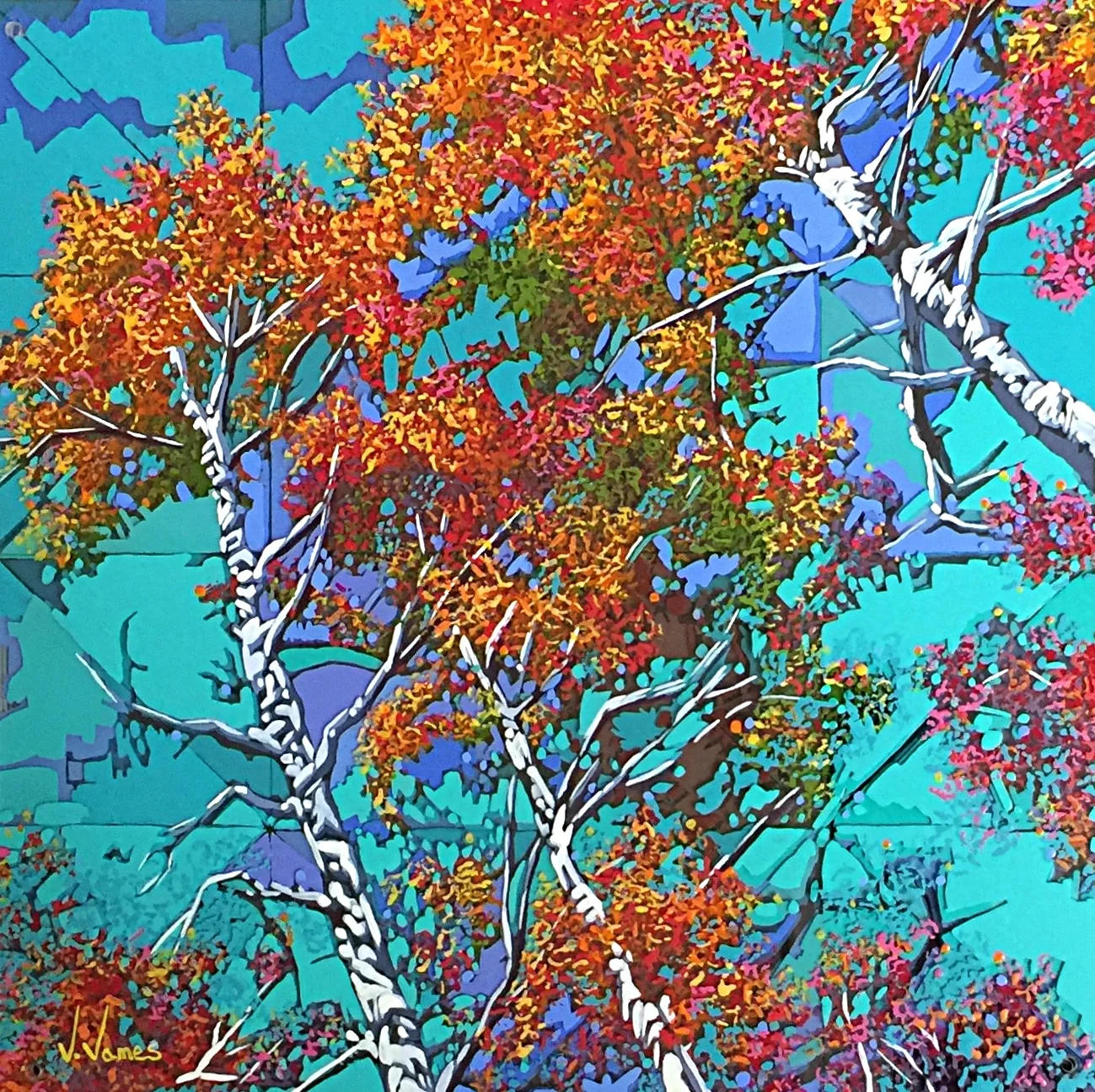 The Perfect Roost, 15" x 15" Acrylic on Multi-Layered Acrylic Glass
