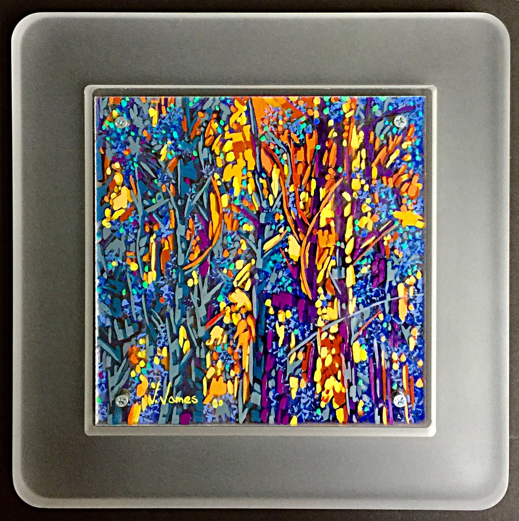 Can We See The Forest For The Trees?, 8" x 8" Acrylic on Multi-Layered Acrylic Glass