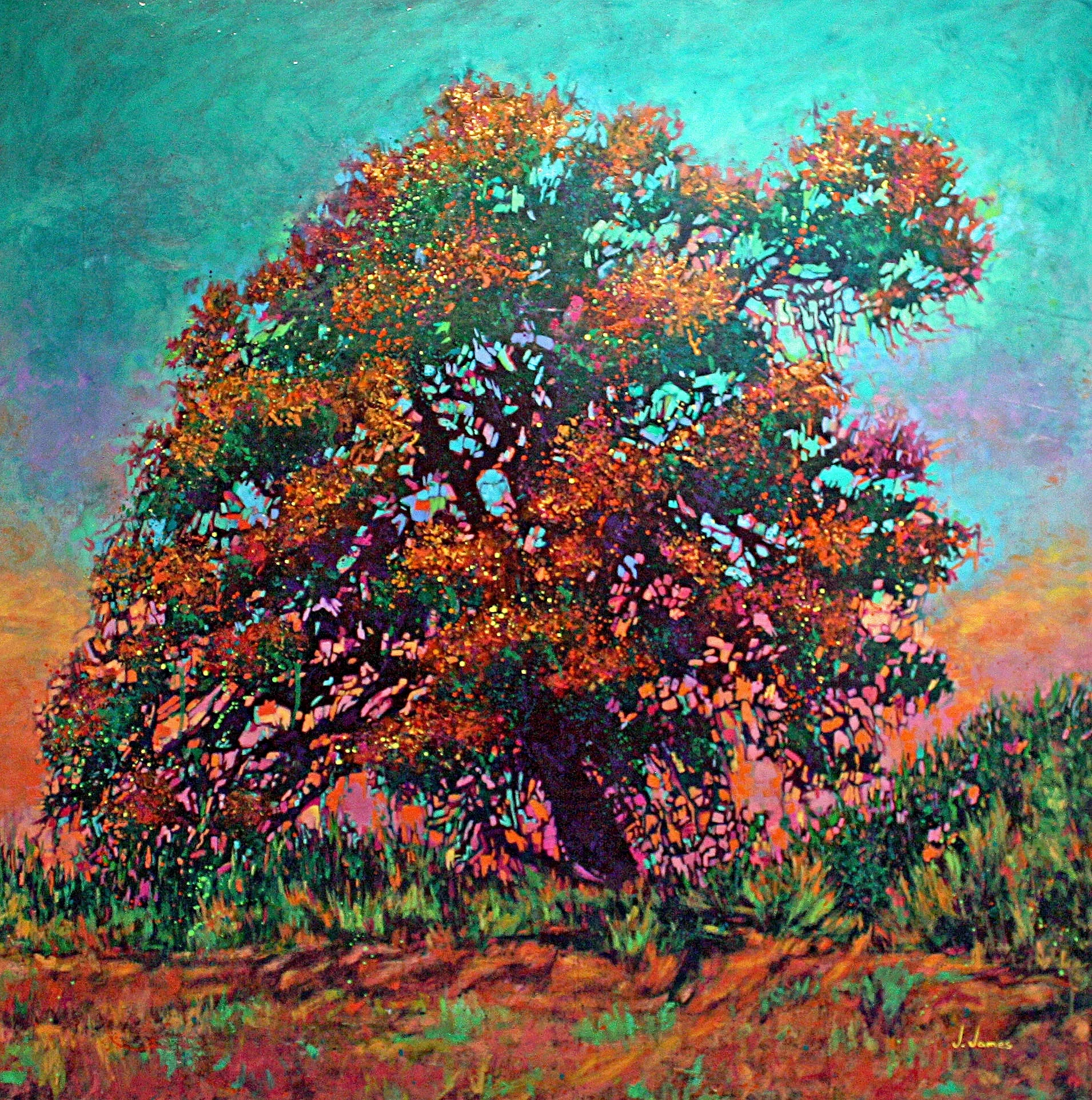 Un WIne'd, 36" x 36" Oil on Board