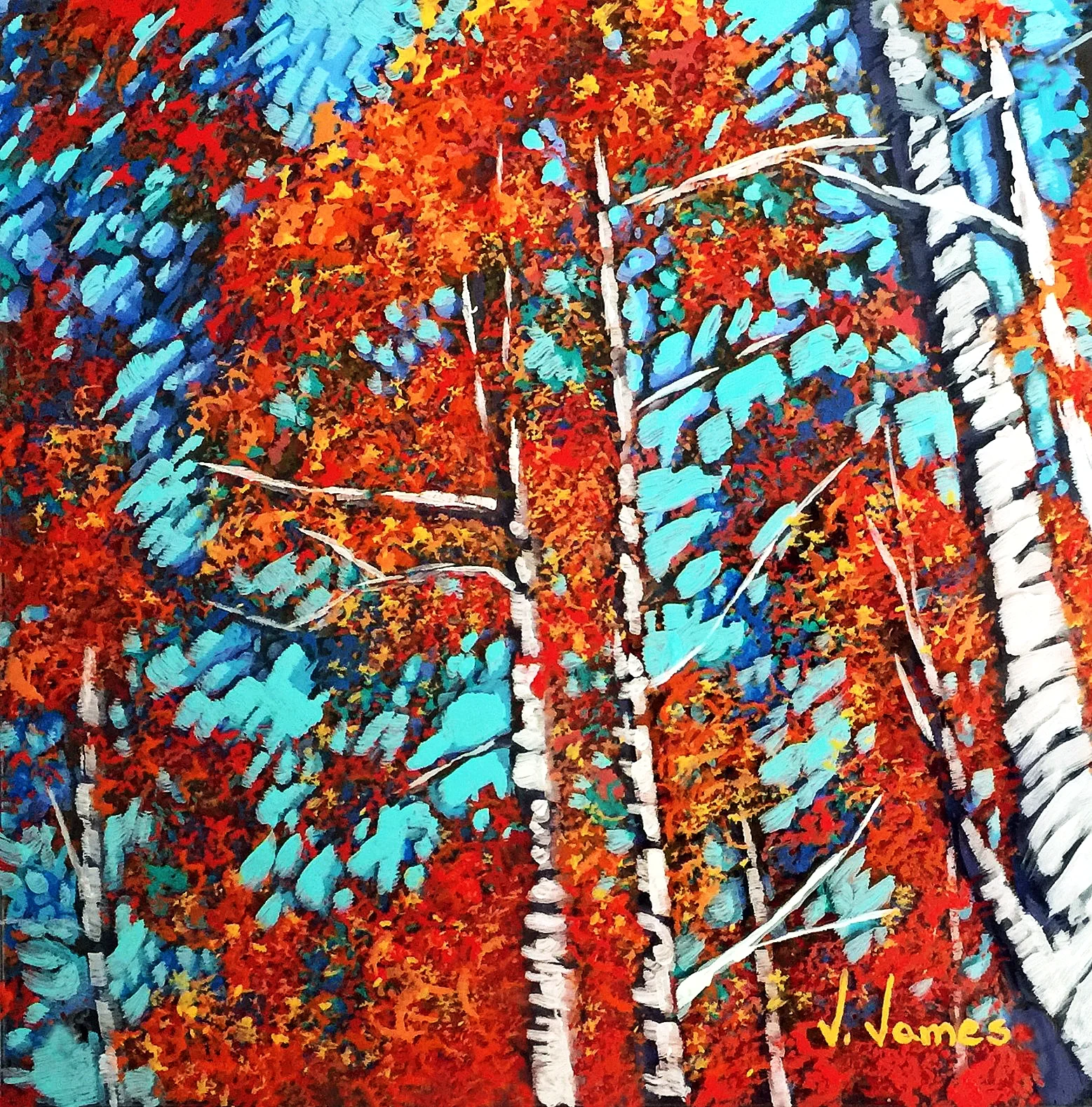 Magnificent Seven, 8" x 8" Acrylic on Multi-Panel Acrylic Glass