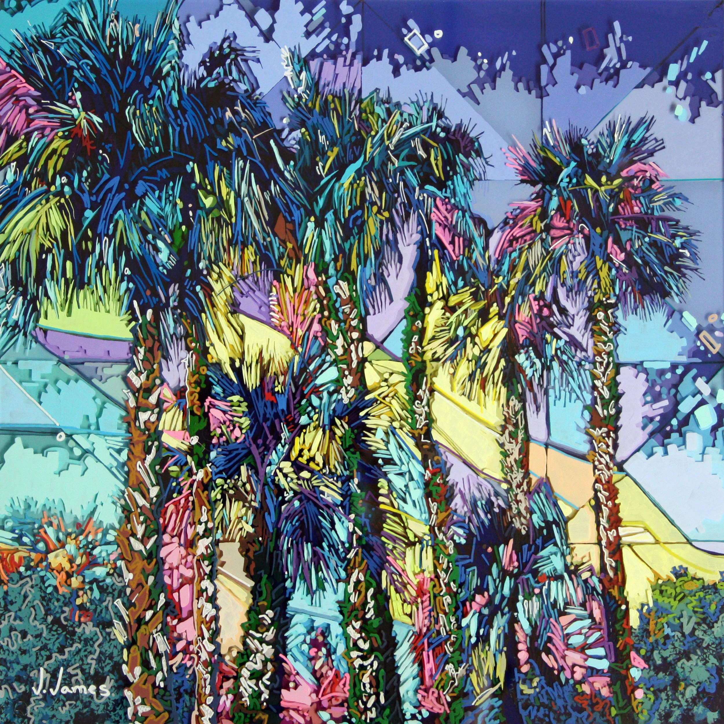 "Take It Easy"©, 16" x 16" Acrylic on Multi-Panel Acrylic